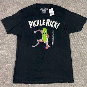 NWT Rick and Morty T Shirt Pickle Rick Adult Large Black Cotton Adult Swim